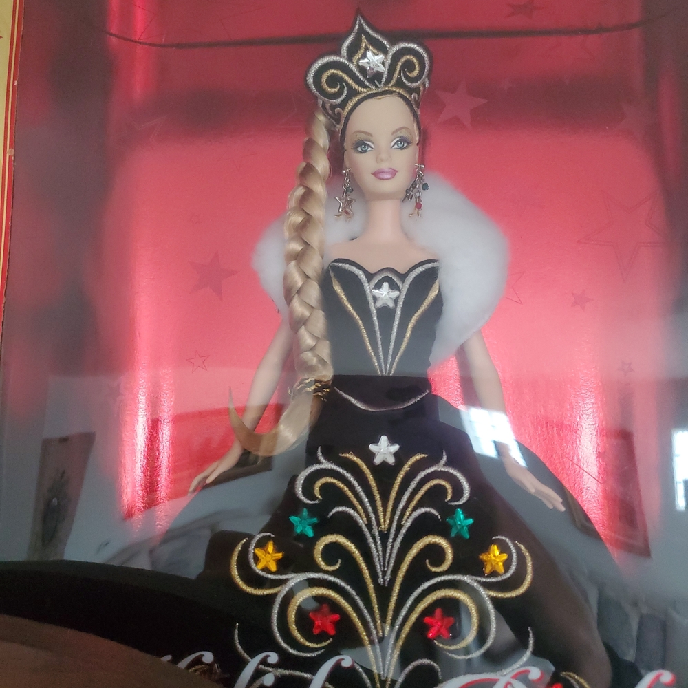 Mattel Black and Gold Doll with Colorful Embellishments